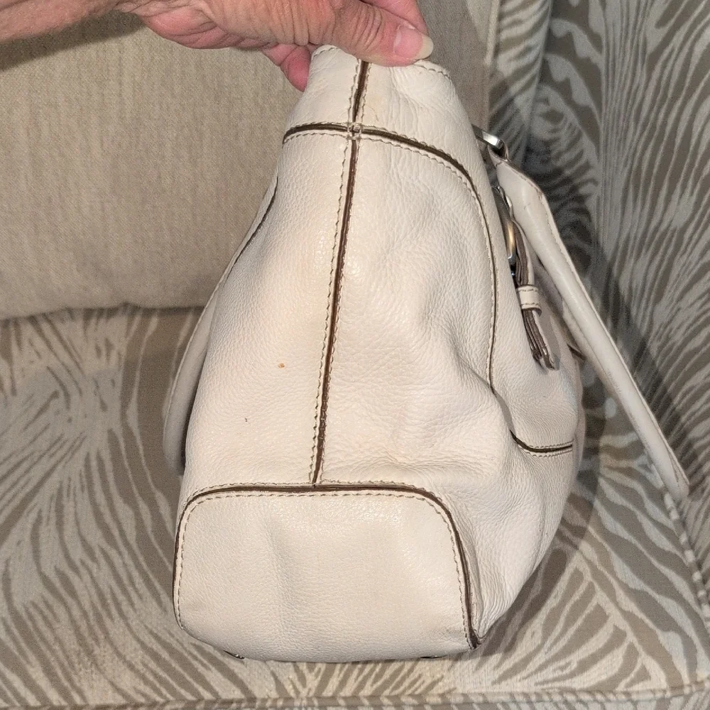 Michael Kors White Leather Tote Bag